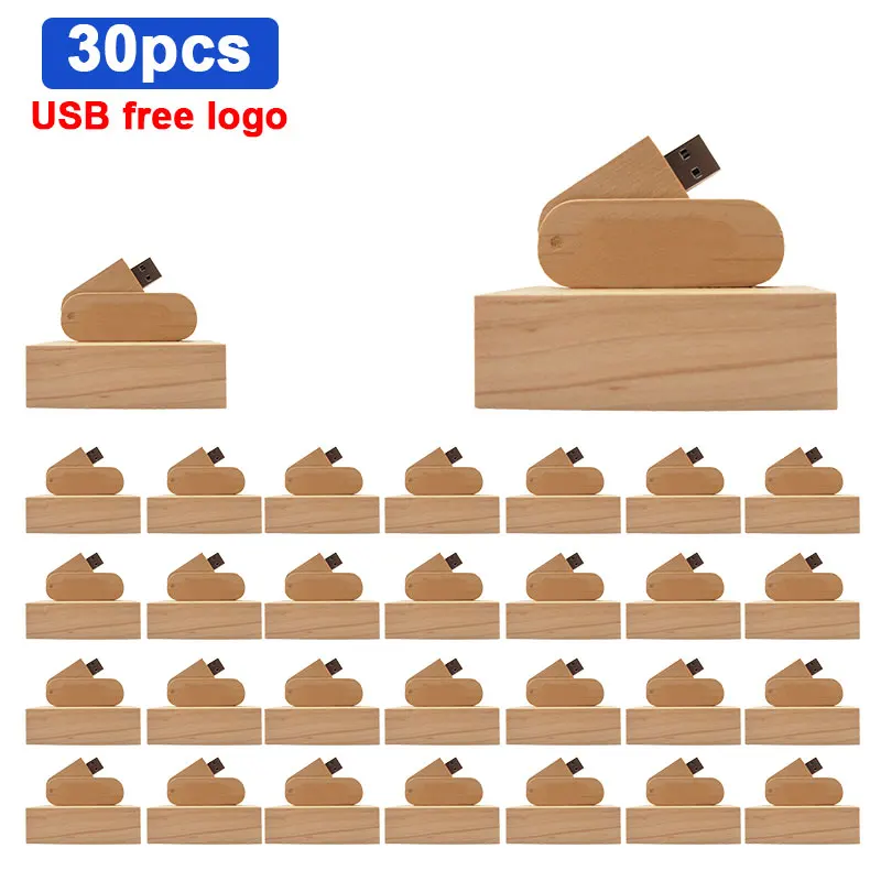 30 шт./лот для фотографии флэш диск дерево usb2.0 + коробка карта памяти pendive 8 ГБ 16 32 64