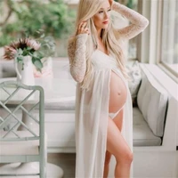 a line prom dresses for pregnant women lace long sleeve evening dress front split maternity gowns photo shoot