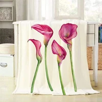 calla lily zantedeschia rehmannii flower isolated on a white decorative soft warm cozy flannel plush throws blankets
