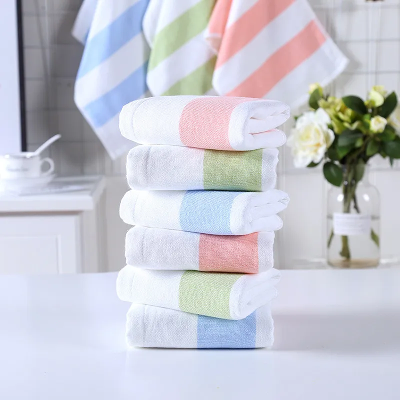 

25x50cm Small 100% Cotton Sugar Color Striped Home Bathroom Soft Absorbent Children Kids Hand Face Towel