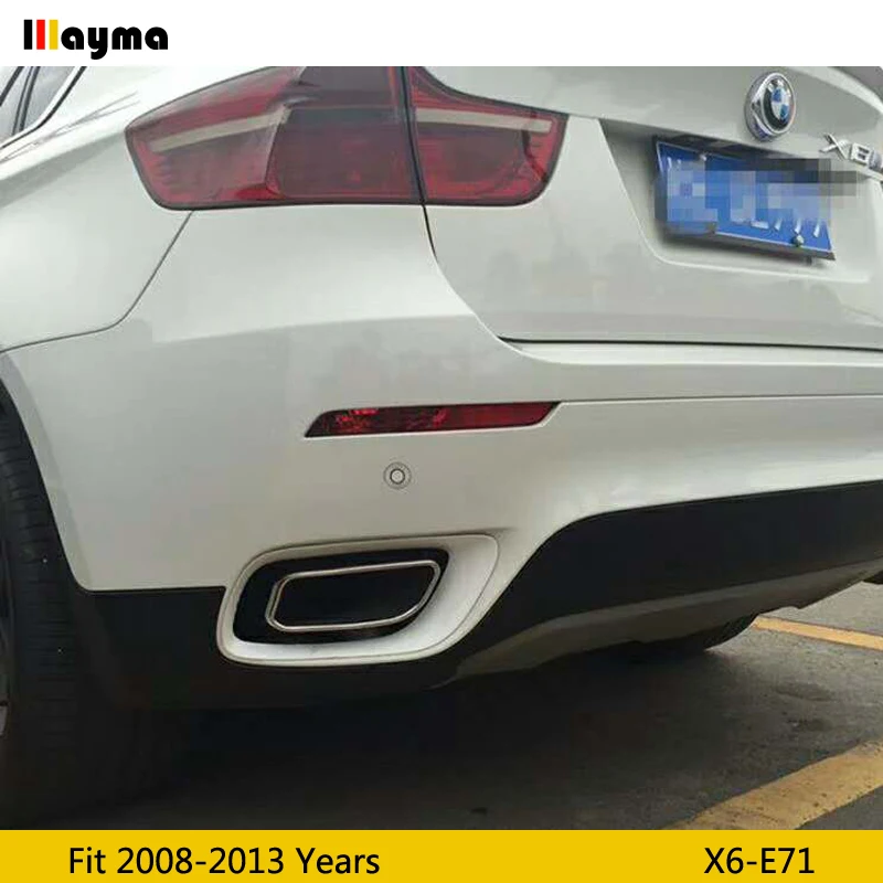 Наконечники выхлопной трубы с квадратным хвостом для BMW X6 35i xDrive 2008-2013 года E71