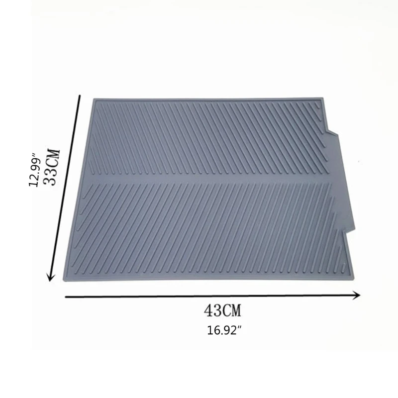 

Silicone Dish Drying Mat Large Flexible Kitchen Dish Drain Mat Heat Resistant Counter Top Pad for Dishes Tableware 85DB