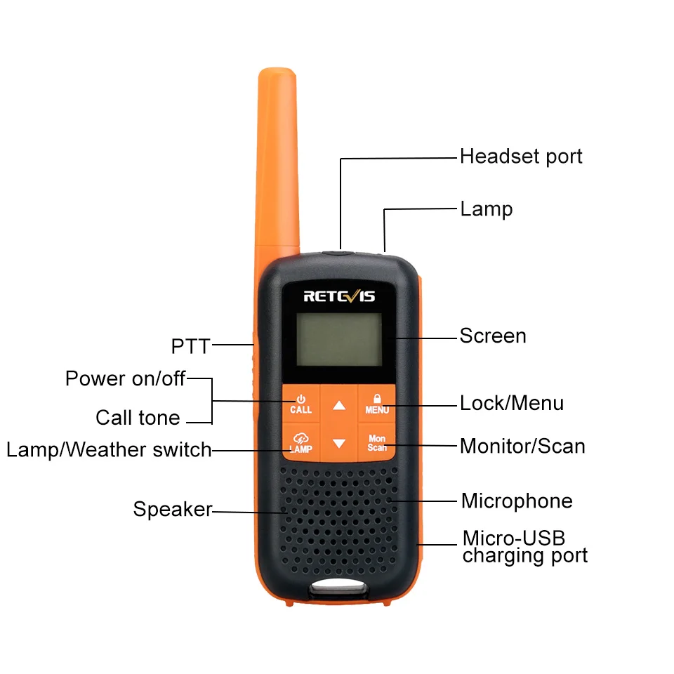 retevis walkie talkie waterproof pmr 446 rt649 2 pcs walkie talkies rechargeable portable two way radio ptt for hunting fishing free global shipping