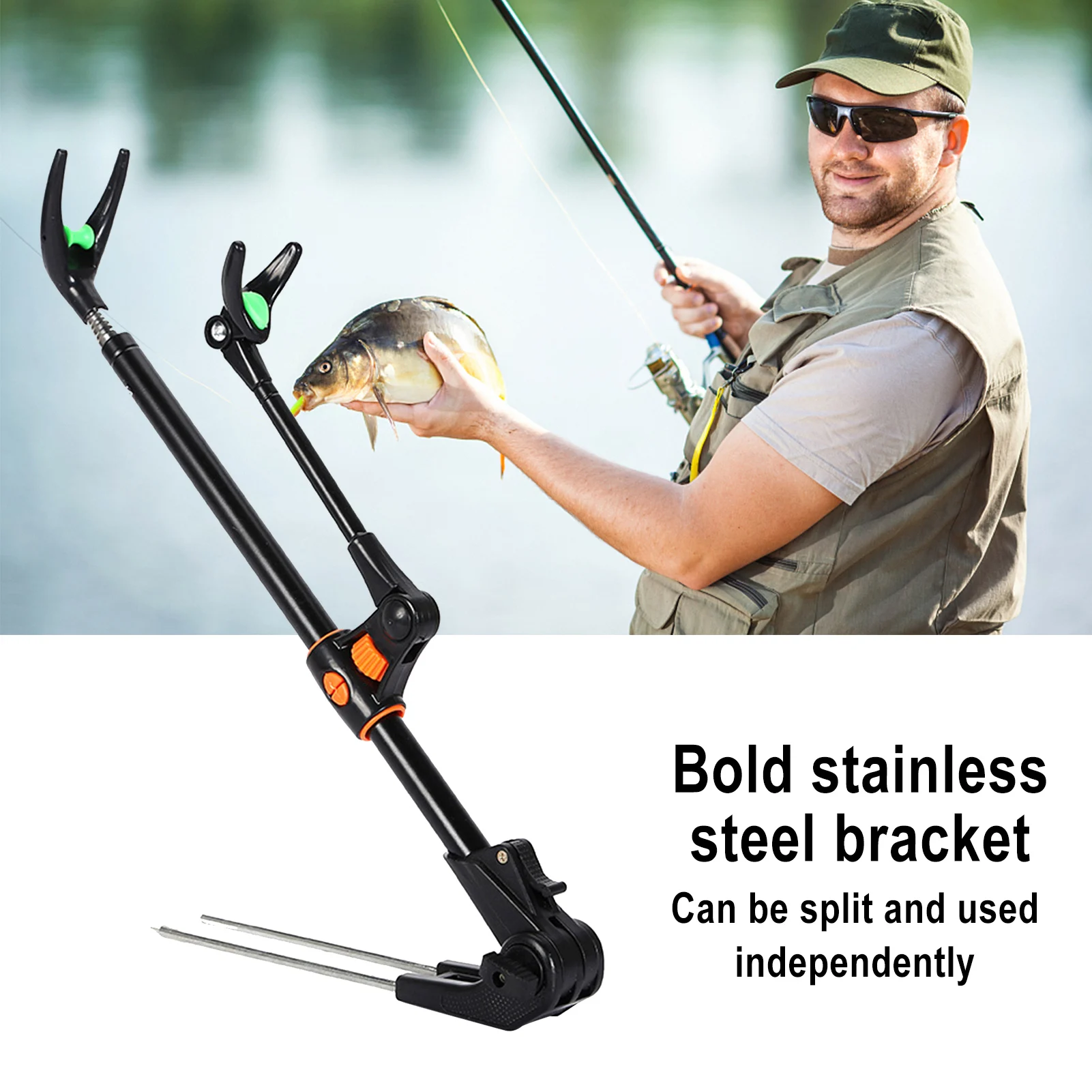 Кронштейн для удочки держатель двойного назначения утолщенный рыболовный