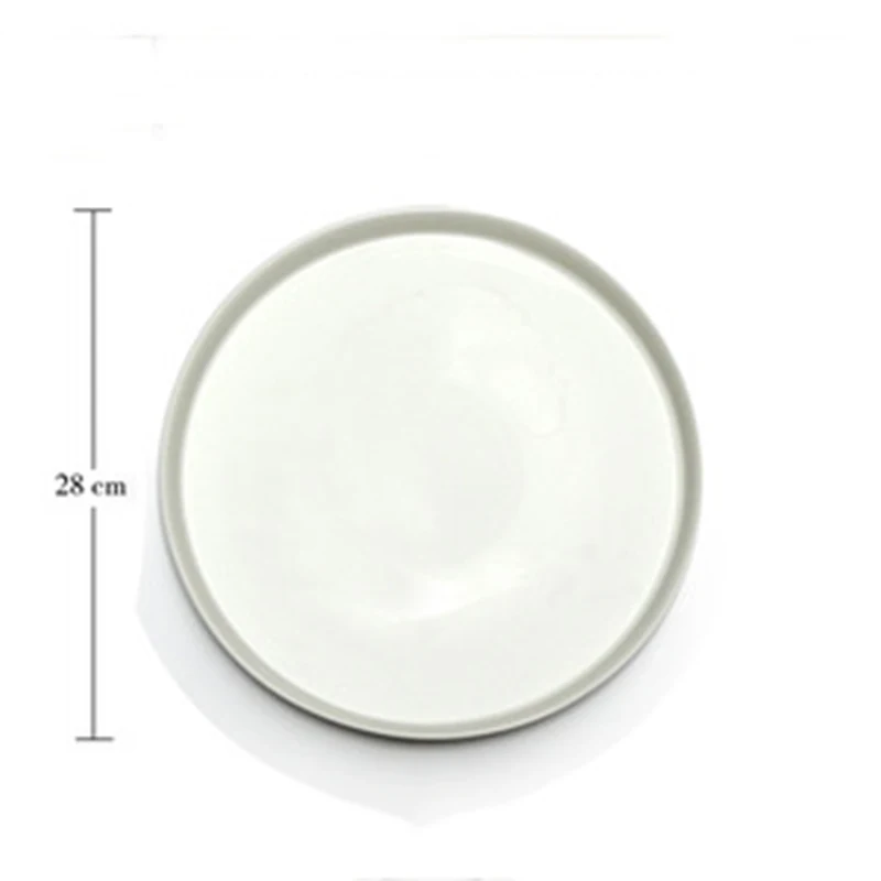 Плоская тарелка белая керамическая твердая искусственная десертная пицца