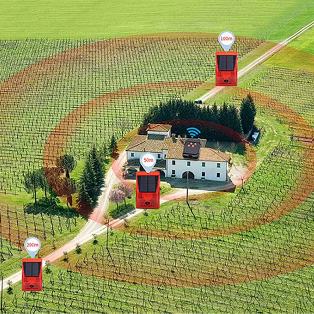 Солнечная сигнализация датчик движения с дистанционным управлением звук