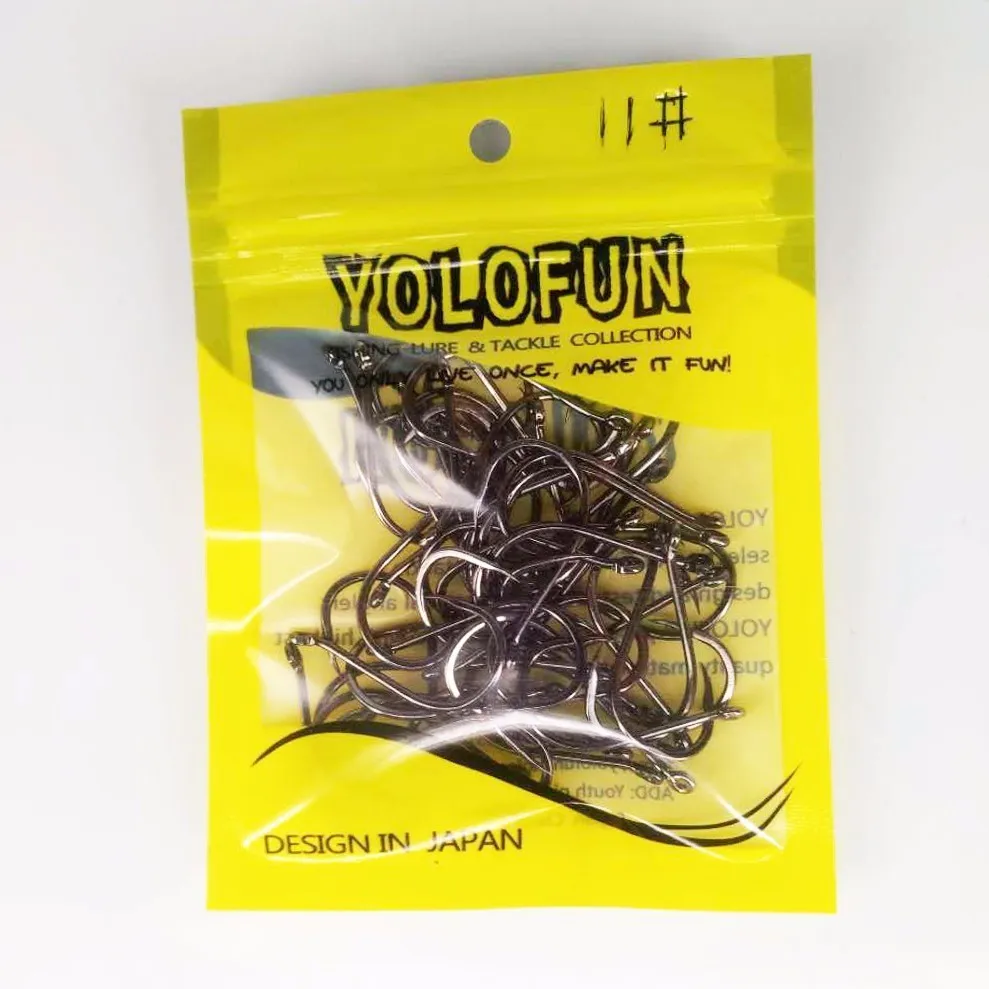 50pcs/ Lot octopus Fishing Hooks High Carbon Chmical Sharpen Barbed Circle Hook Tackle Set 5C Point Hardness Supplier Fishhooks