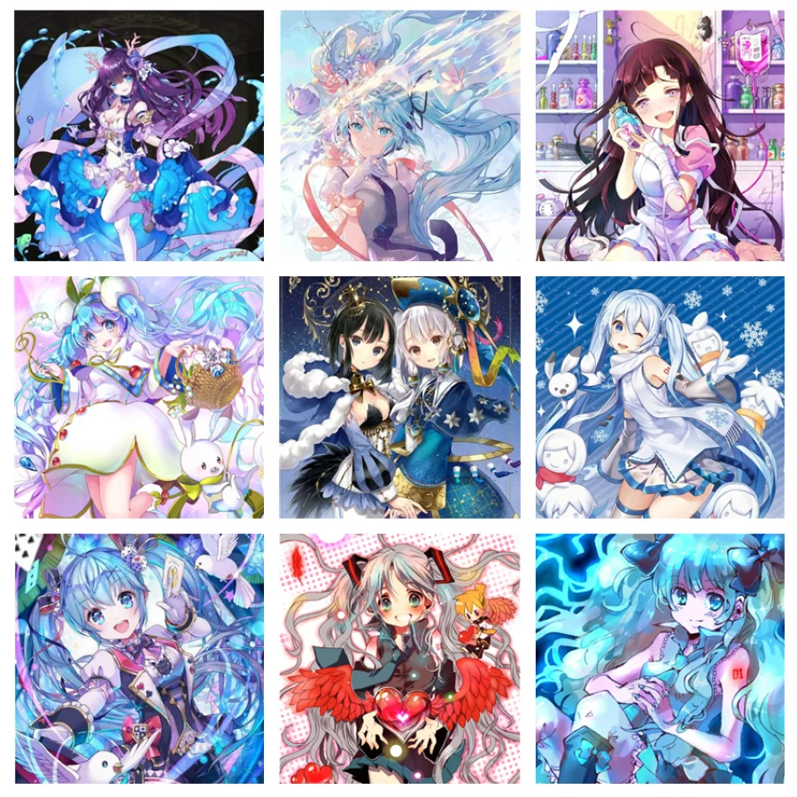 

5D Diamond Painting DIY Full AB Drill Cross-stitch Kits Girly anime cute Velvet canvas Square Round Diamond Embroidery