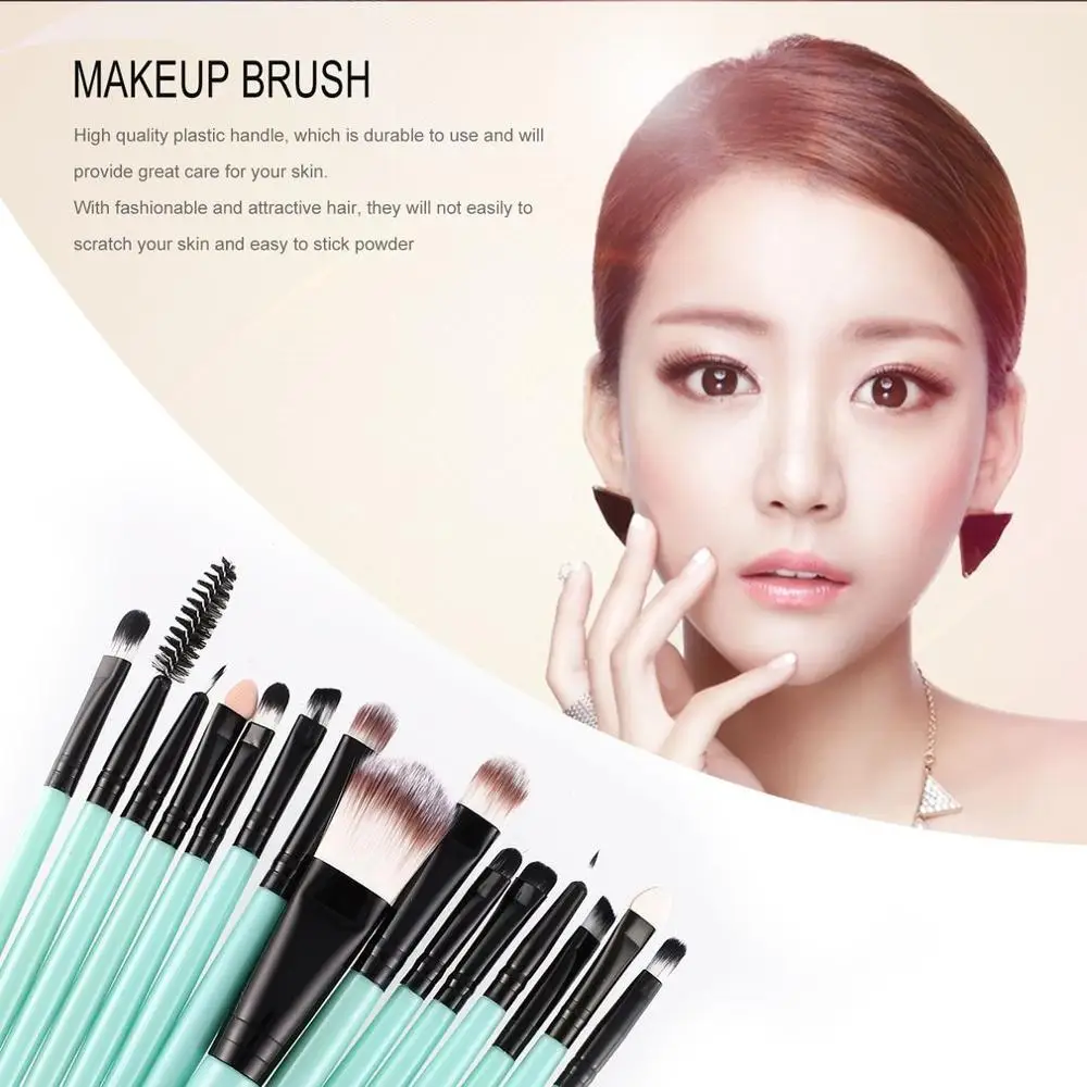 15 шт./компл. профессиональный макияж кисти набор с ресницами губами основа для