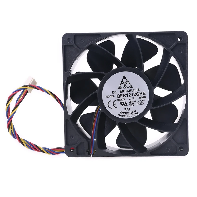 

For QFR1212GHE QFR1212GHE-PWM 4Pin 12V 2.7A 12038 Server cooling fan 120*120*38mm for Bitcoin Miner