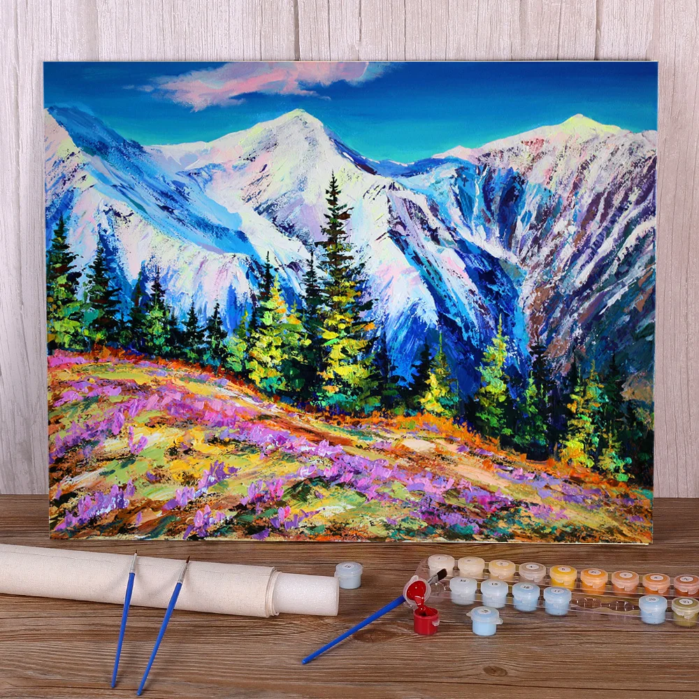 

Пейзаж, цветы, розы, картина своими руками, искусственные масляные краски 50*70, Картина на холсте ручной работы для взрослых, оптовая продажа