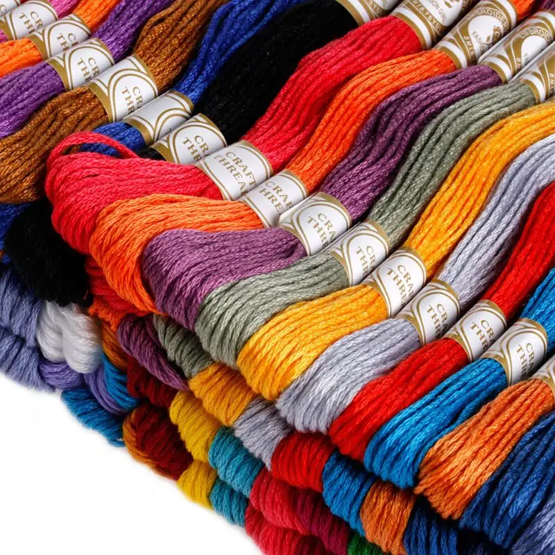 

Lot 100 Multi Colors Cross Stitch Cotton Embroidery Thread Floss Sewing Skeins