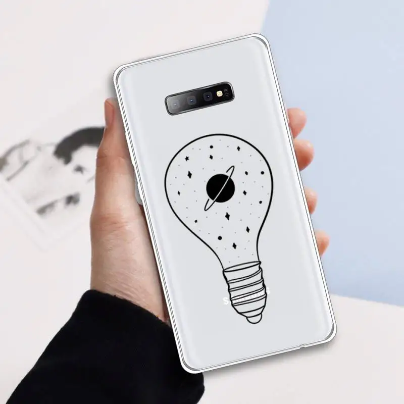 

Starry sky paper airplane travel map Phone Case Transparent for samsung A 21s 50 71 S 8 9 20 20fe note 10 20 ultra plus