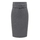 Юбка-карандаш Женская твидовая до колен, с завышенной талией, 3 цвета