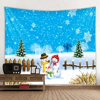 beautiful winter snow scenery snowman tapestry art deco blanket curtain hanging home bedroom living room decoration