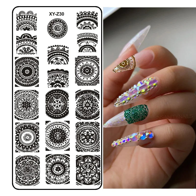 

Печать на ногтях XYZ, искусственная Цветочная пластина для ногтей, УФ-Гель-лак, переводной инструмент для самостоятельного маникюра