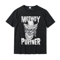 meowdy purtner vintage cowboy funny cat lover t shirt prevailing mens top t shirts custom tops tees cotton europe
