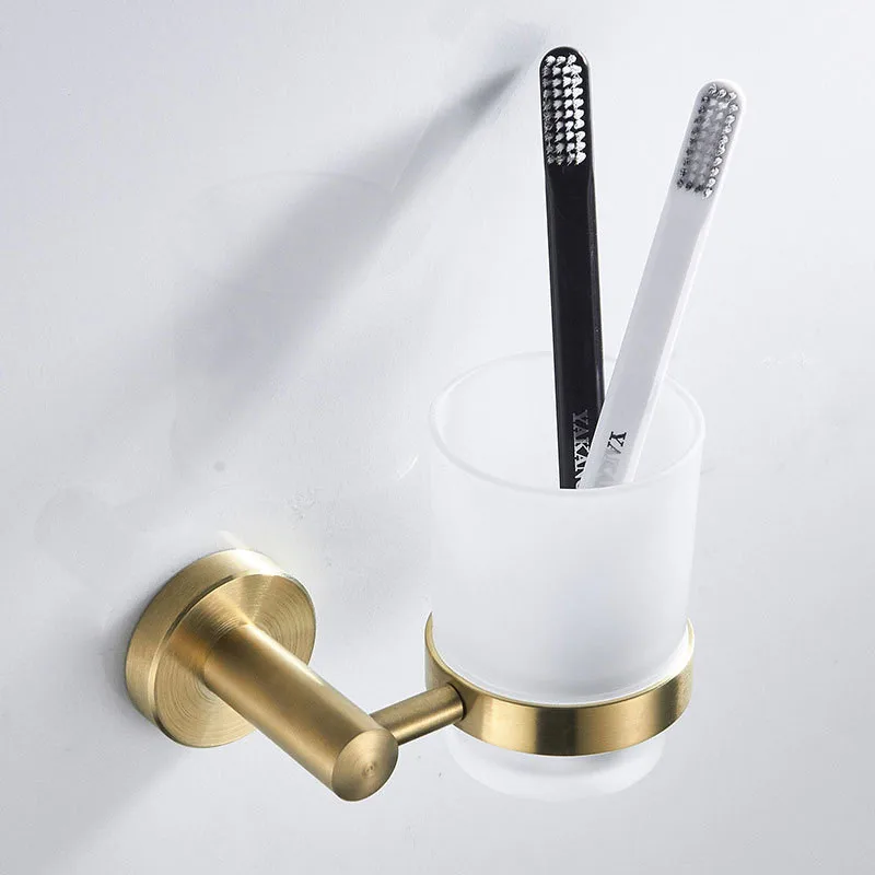 

Brushed Gold Toilet Paper Holder Stainless Steel Round Paper Roll Holder with Cover for Bathroom Accessories Set srf3