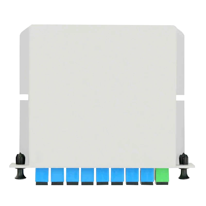 10pcs/lot  SC UPC 1X8 Fiber Optic FTTH cassette box Optical Coupler  SC UPC  1X8 fiber Optic PLC  splitter Box Free Shipping