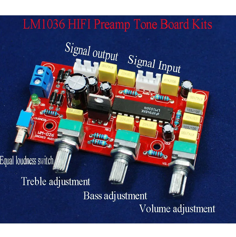 LM1036 HIFI Preamp Preamplifier Tone Board Kits With Bass Treble Volume Control | Электроника