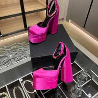 summer platform wedges brand new luxury block heel open toe mixed color buckle womens sandals mixed color summer fashion shoes