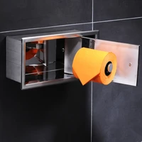 304 stainless steel concealed paper holder wall mounted paper holder hotel toilet paper towel box paper towel holder toilet