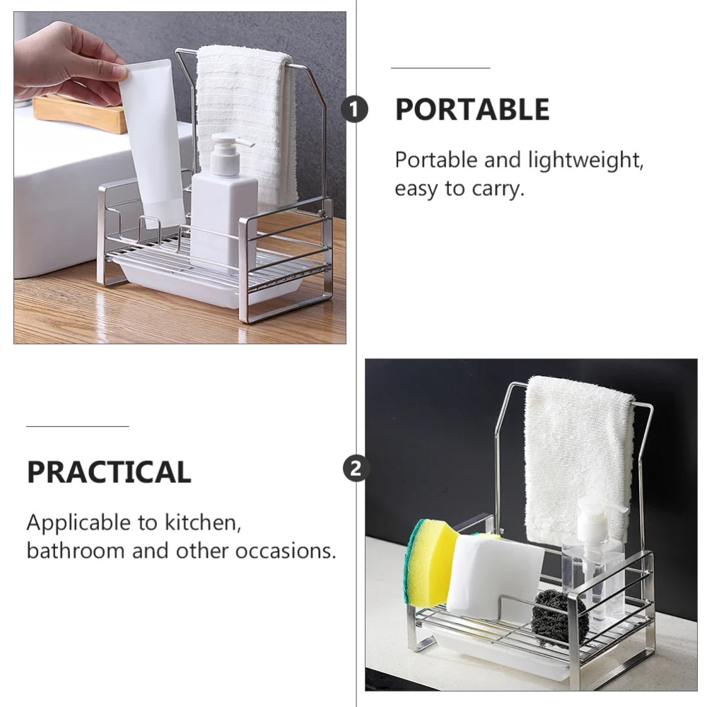 

Household Storage Rack Stainless Steel Draining Rack Kitchen Storage Holder