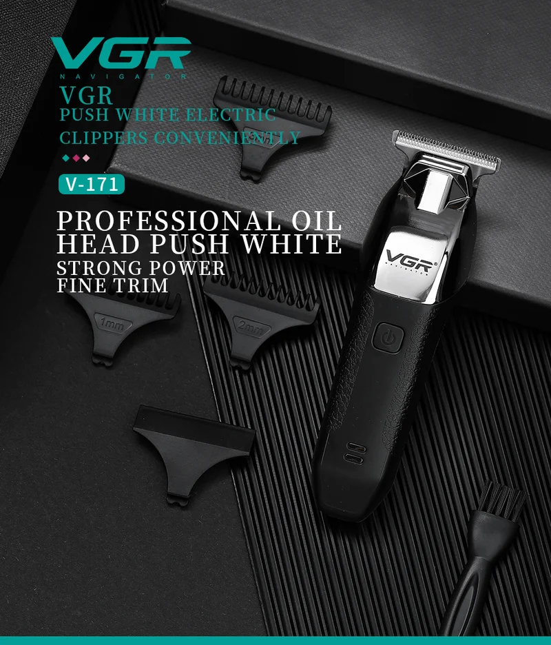 

VGR Hair Clipper 0 Knife Head Oil Head Electric Hair Clipper Electric USB Style Hair Clipper Men's Engraving and Trimming