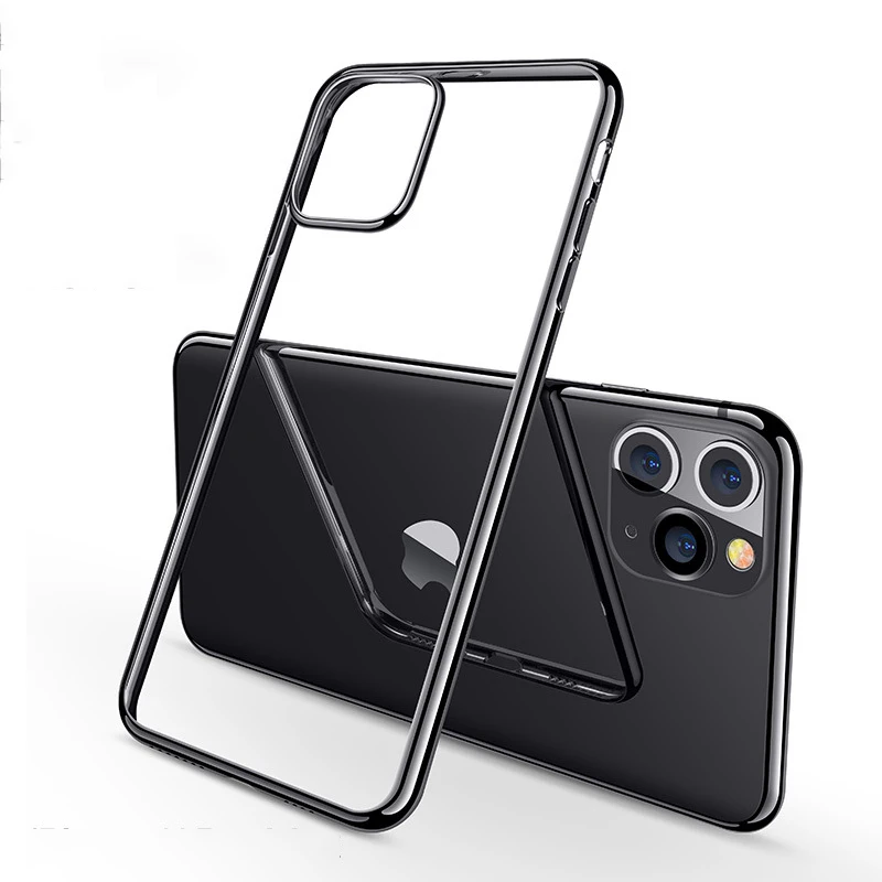 Black Полночно-зеленый чехол с покрытием для iPhone 11 Pro Max роскошный мягкий силиконовый прозрачный чехол для телефона для iPhone 11 11Pro XR X XS Max - Цвет: Black