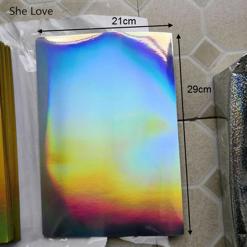 She Love, 10 шт./лот, A4, глянцевая самоклеющаяся бумага для этикеток, цвета: золотистый, серебристый, Виниловая наклейка, лазерная печать, бумага для рукоделия