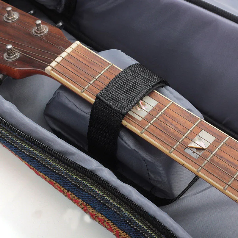

40/41 Inch Folk Guitar Bag Knitted Waterproof Guitar Bag Stripe Thick Acoustic Guitar Case Concert Backpack QB20