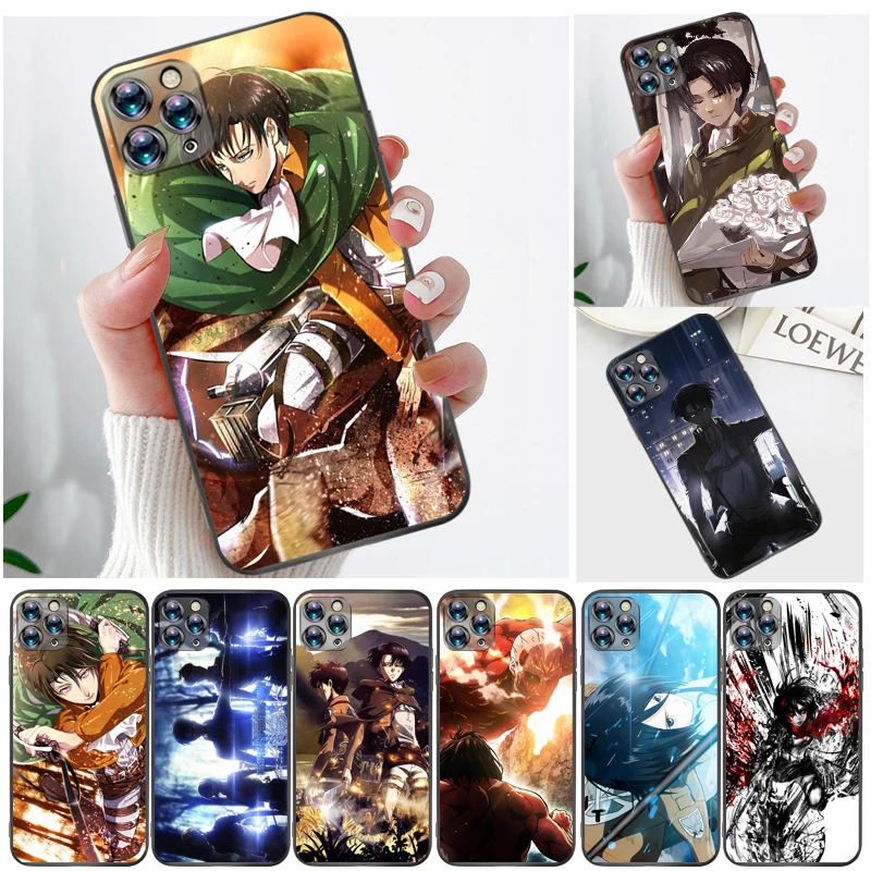 

Attack On Titan Armin Arlert Levi Mikasa Ackerman Eren Jager Phone Case For iPhone 11 11Pro MAX Cases Back Cover Coque Carcasa