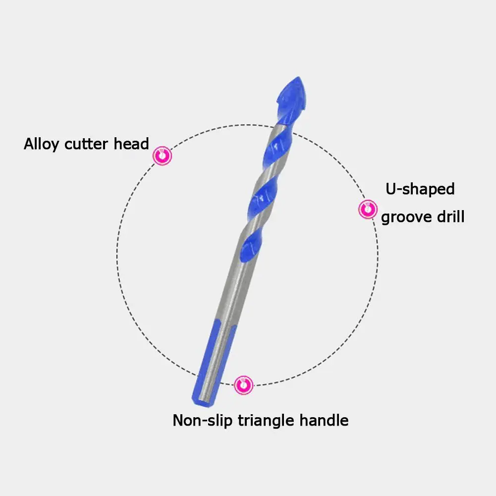 

7pcs/set Triangle Drill Bits Diamond Drill Hammer Concrete Ceramic Tile Metal Drill Bit Round Shank DIY Wall Hole Saw Drilling