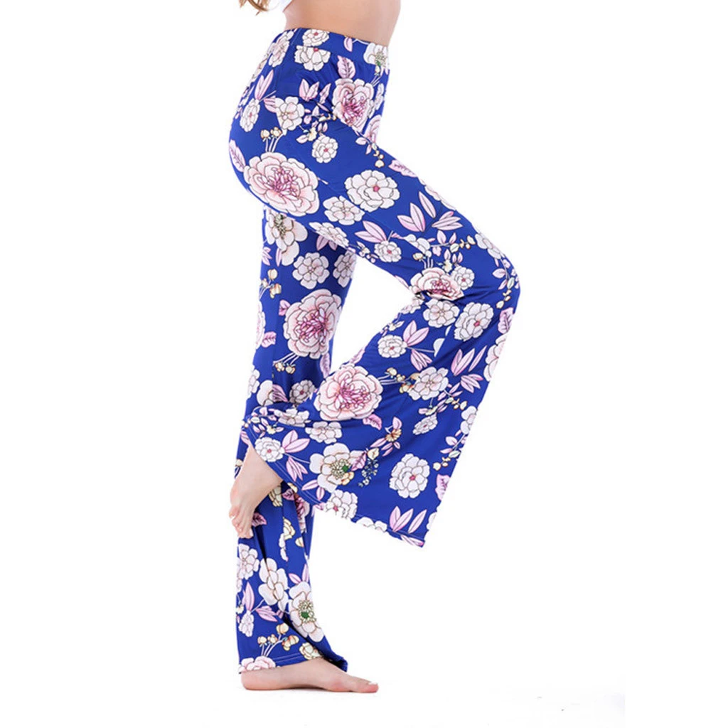 Женские осенние модные брюки с цветочным принтом широкие женские высокой талией