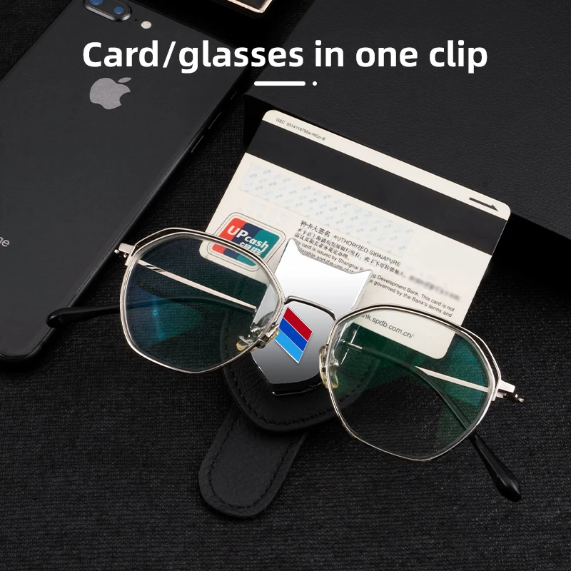 

Wholesale 10pcs 20pcs 30pcs Cowhide Sunglass Ticket Fastener Clip for BMW Sunvisor Eyeglass Holder Interior Accessory