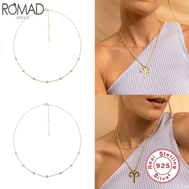 Romad Minimalist 925 Sterling Silver Choker Necklaces Baroque Pearl Necklaces For Women Fine Jewelry Collares Collier W3