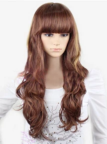 Парики женские длинные волнистые коричневые для косплея 002291 | Тематическая
