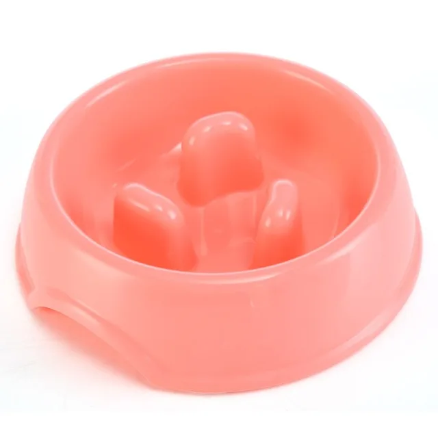 pink Красочные PP здоровые питаться медленно корма аксессуары для домашних животных миска кормушка миски розовый/синий/зеленый для кормления собак и кошек - Цвет: pink