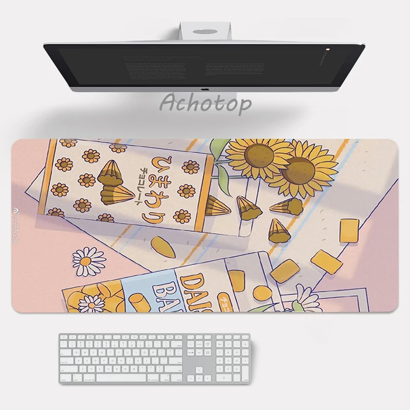 large anime pink mousepad gamer cute kawaii gaming mouse pad xxl rubber otaku locking edge big fashion laptop notebook desk mat free global shipping