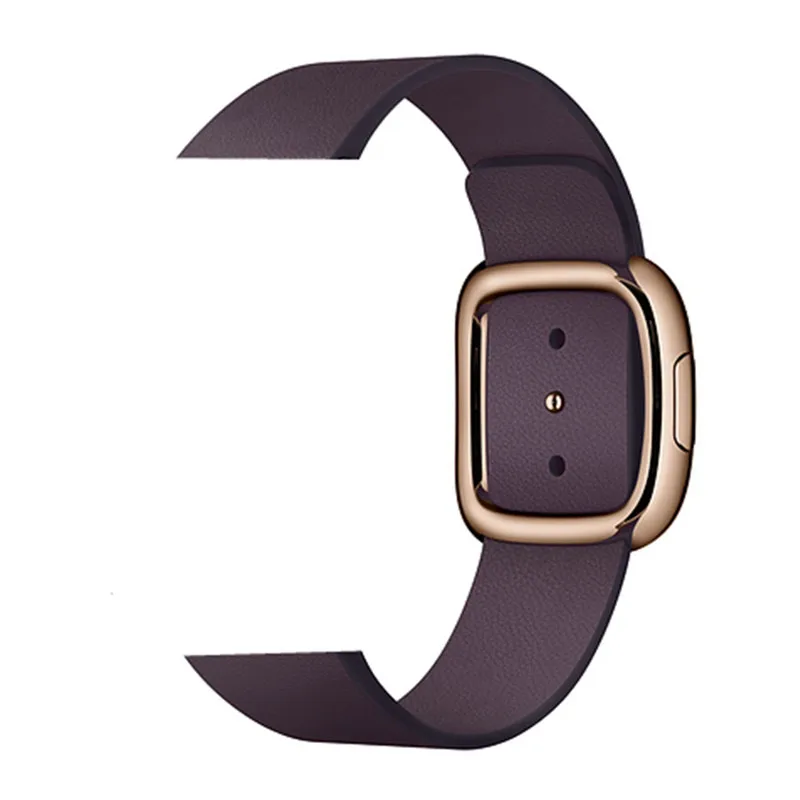 Eggplant CRESTED, современный ремешок с пряжкой для Apple Watch 5, 4, 3, iwatch, ремешок 42 мм/38 мм, 44 мм/40 мм, кожаный браслет, аксессуары для часов - Цвет ремешка: Eggplant
