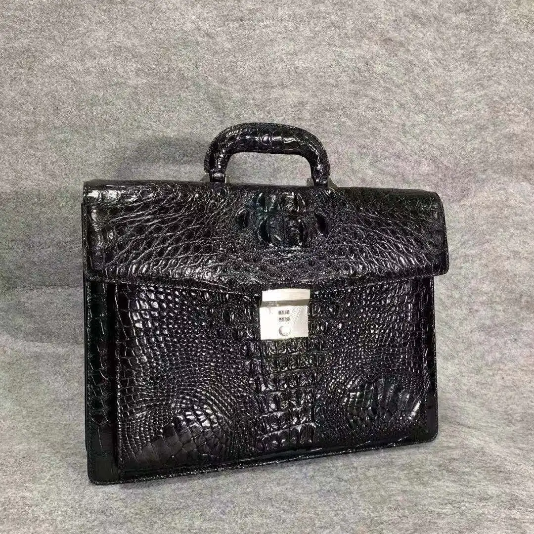

fanzunxing new arrival men handbag male crocodile leather bag men briefcase black offce bag laptop bag man