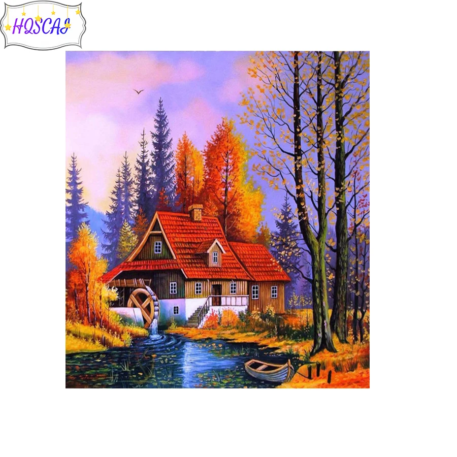 

Full Square /round drill Boat treehouse 5D DIY Diamond Painting Embroidery Cross Stitch Rhinestones art Home Decor Gift pictures