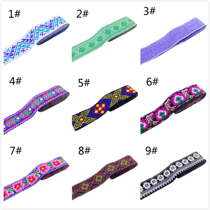 Модная вышивка Национальная кружевная ткань тесьма для одежды сделай сам