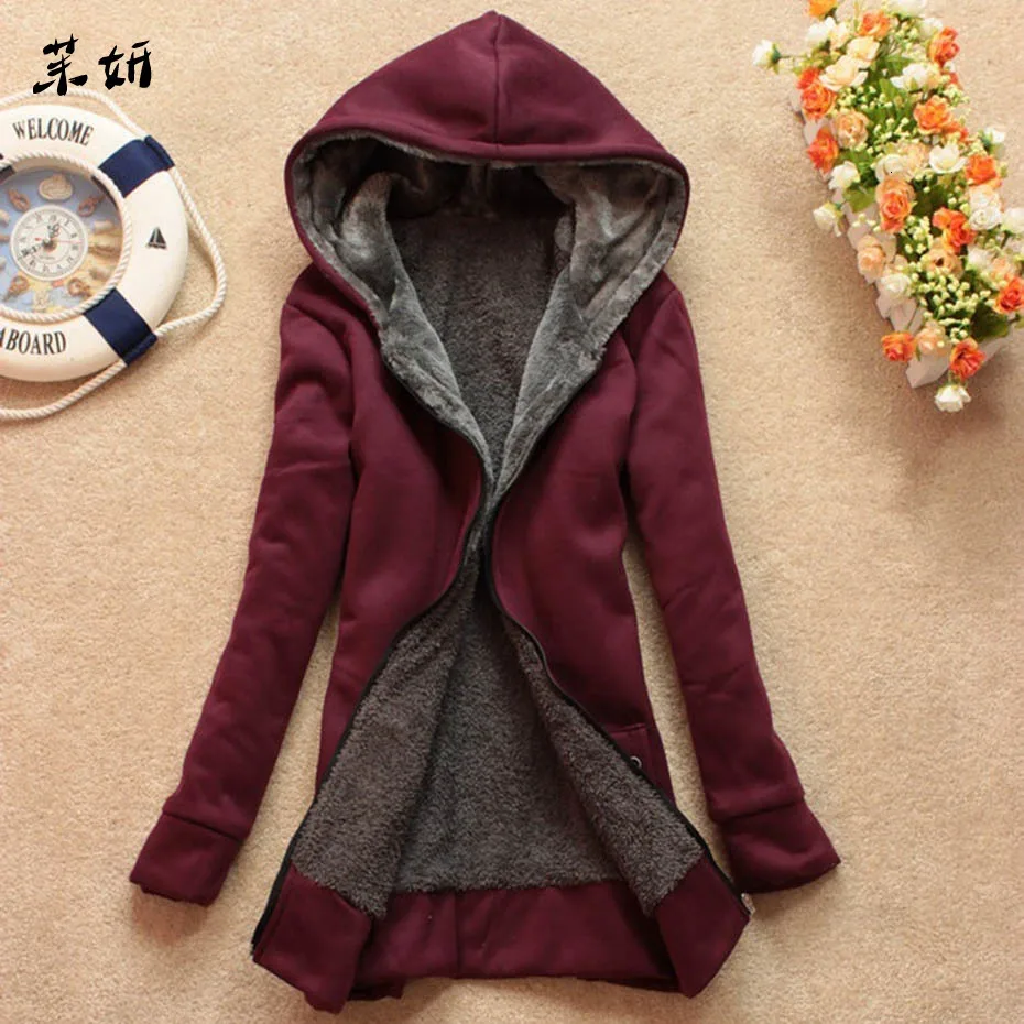 2020 модная зимняя женская толстовка с капюшоном и длинным рукавом пальто теплая