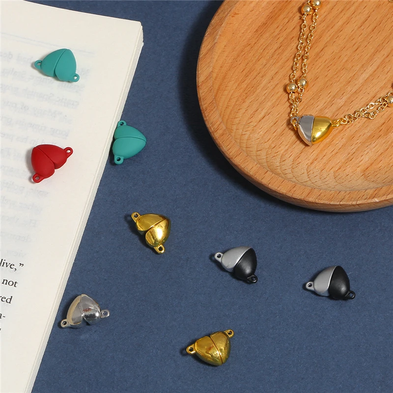 3Sets/lot Love Heart Magnet Buckle Strong Magnetic Clasps Necklace Bracelet Connectors End Caps DIY Jewelry Making | Украшения и