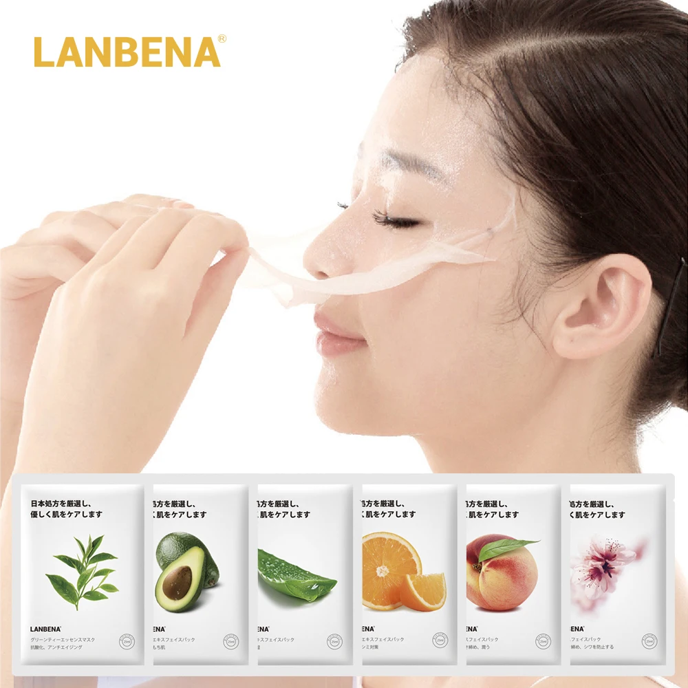 LANBENA маска фруктовая для лица японская усовершенствованная формула Отбеливающая