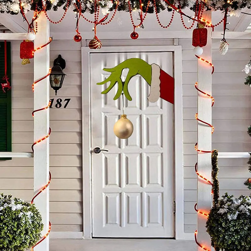 Рождественские вырезанные вручную рождественские украшения вор для рук Грин