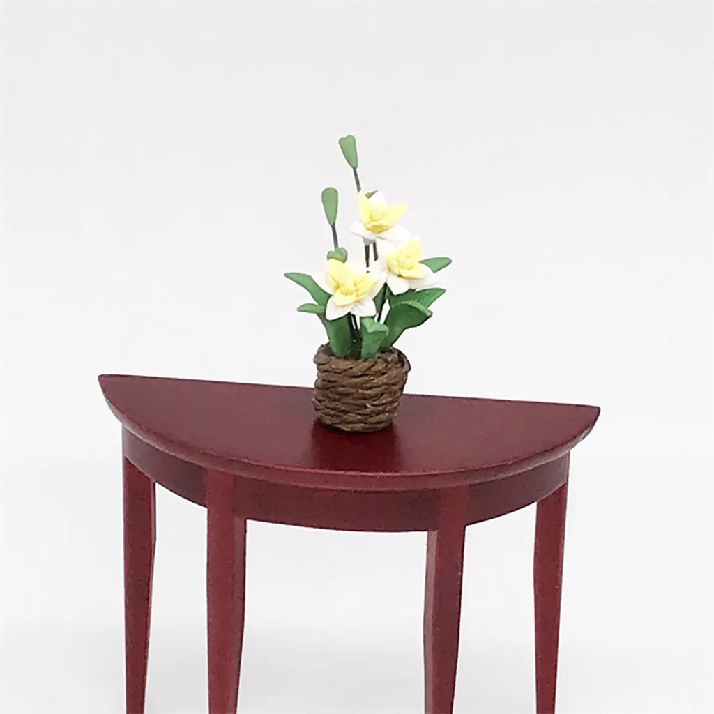 Искусственный мини кукольный домик миниатюрный зеленый цветок в горшке