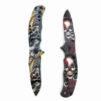 red yellow skeleton king folding knife collection 3d printing technology 5cr15mov stainless steel blade adventure essential