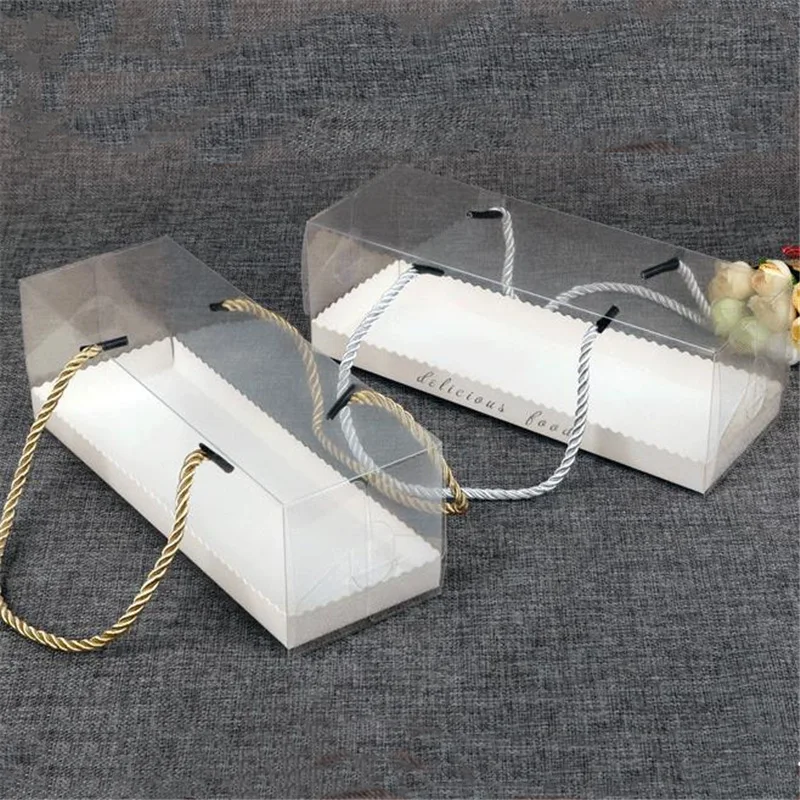 ПЭТ прозрачная коробка для выпечки торта прямоугольная портативная десерта и